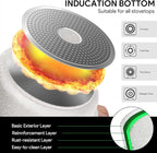 Nonstick Die Casting Stock Pot,6Qt Elegant Aluminum Ceramic Casserole with Lid, Induction Bottom