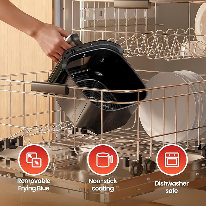 Air Fryer 12-in-1, Compact & Large 5.5-Qt Airfryer, 100-400℉ Precise Heat, 360°Hot Air Circulation, 95% Less Oil, Quick Easy Meals, Bake, Dry, Reheat, Frozen, Broil, Proof
