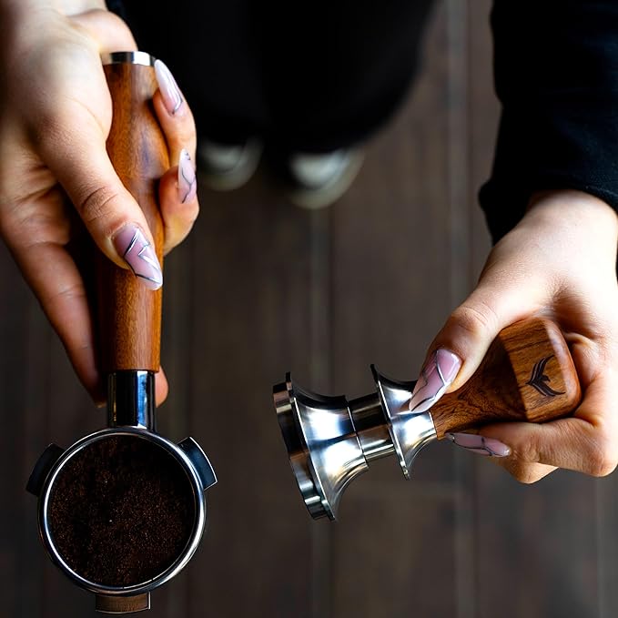 54mm Coffee Tamper Set for Breville Espresso Machines – Includes Tamping Stand, Spring Loaded Tamper, Coffee Distributor, Naked Portafilter, and Puck Screen