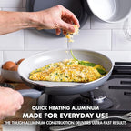 GreenPan Dover 8" and 10" Frying Pan Skillet Set, Healthy Ceramic Nonstick Coating, PFAS-Free, Dishwasher Safe, Comfort Grip Handle, Gray