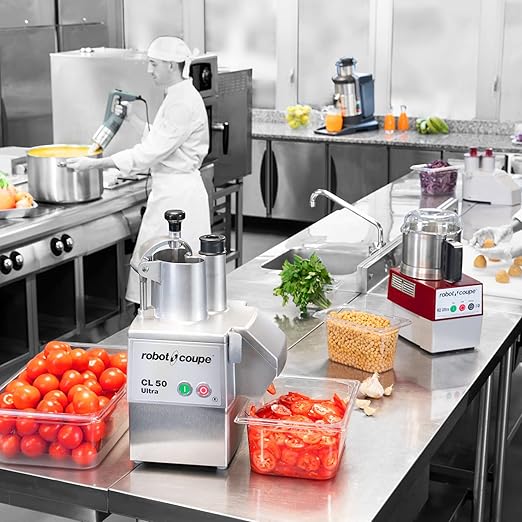 Robot Coupe CL50EULTRA NODISC Single-Speed Cutter Mixer Continuous Feed Commercial Food Processor with Side Discharge, 120v (Discs NOT Included)