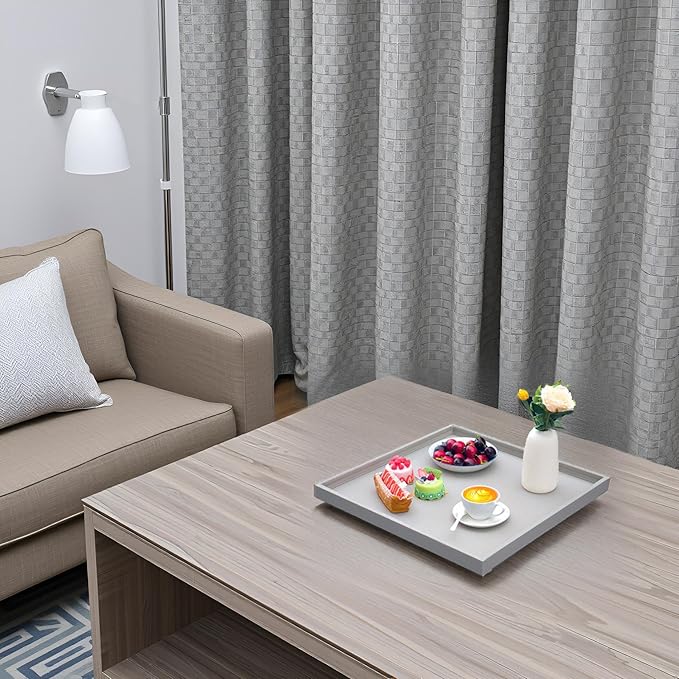 20x20 Inch Rectangular Ottoman Tray | Textured PU Leather, Waterproof & Heat-Resistant Storage for Coffee/Dining Tables, Sofa, Bed, Entertainment & Party (Tranquil Beige, 20 * 20in)