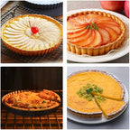 Beasea Tart Pan 10 Inch with Removable Bottom, Non Stick Quiche Pan Pie Shell Fluted Edge Tart Pan, Loose Base Carbon Steel Round Cooking Pan for Baking