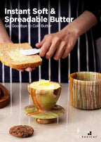 Radicaln Marble Butter Keeper 4.25'' Inches Green Onyx Handmade Butter Storage Container French Butter Dish for Kitchen Countertop & Butter Crock For Counter With Water