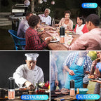 Battery Salt and Pepper Grinder Set-Gravity Electric Pepper Grinder,BoAn Automatic Spice Mill Refillable,Ceramic Larger Charmber,Adjustable Coarsenes,LED Light for Kitchen Housewarming Gifts New Home