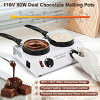 2026 Upgrade Chocolate Melting Machine,2x1L Chocolate Melting Pot with Candy Dipping Tools,Electric Chocolate Tempering Machine for Chocolate,Candy,Butter Making Warming Coffee Milk Wine(80W, 110V)