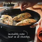 Anolon X Hybrid Nonstick Cookware Frying Pans/Skillet Set, Induction Suitable, 8 Inch, 10 Inch, and 12 Inch - Charcoal Gray