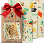 Bee's Wrap Beeswax Wraps for Food - Winter Wonderland 3 Pack (S, M, L) Made in USA Reusable & Organic Food Wraps, Sandwich Wrap & Bowl Covers - Eco-Friendly Alternative to Aluminum Foil & Plastic Wrap