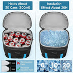 ANILD 30 Cans Cooler Backpack Soft Insulated Leak Proof for Men and Women, 2 Insulated Compartments Portable Backpack for Travel, Camping, Beach and Picnic