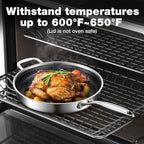 8-10-12 Inch Non Stick Frying Pans, NonStick Stainless Steel Pan Set, Tri-Ply Skillets and Pan Set, Induction Cooker Compatible, Cool-Touch Handle, Dishwasher and Oven Safe