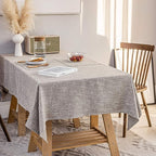 Waterproof Cotton Linen Tablecloths Rectangle Dining Table Cloth, Wipe Clean Indoor & Outdoor Table Cover for Buffet Party and Banquets, Wrinkle Resistant（54"x102"） Gray Coffee