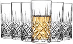 Highball Glasses Collins Tall Beverage Set of 6, 14 Ounce Cups Glassware for Drinks, Water, Beer, Soda