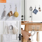 GLUIT Adhesive Large Wall Hooks for Hanging Heavy Duty 22 lbs Hook for Walls No Damage (12 Large Hooks)