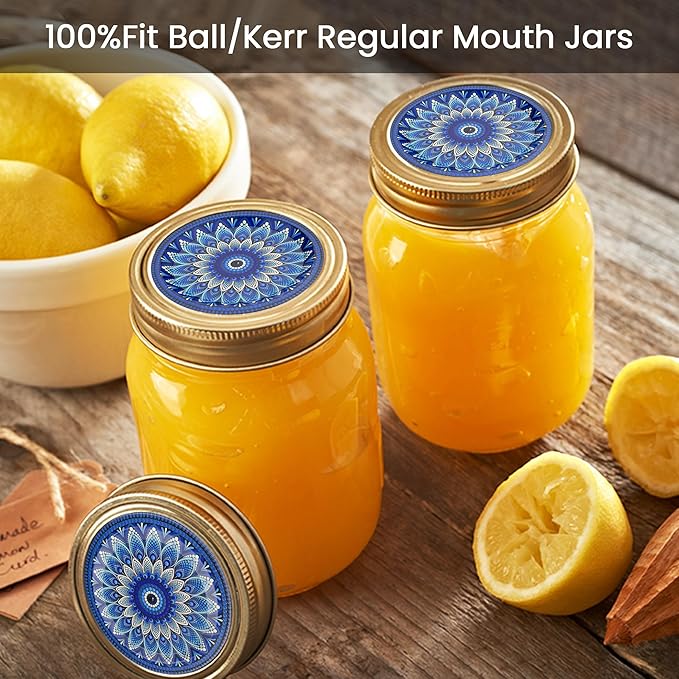 50Pcs Canning Lids Regular Mouth, Superb Canning Lids Not Easy to Rust Excellent Air Tightness, Thick Mason Jar Lids Prevent Warping - Food Grade Material (Peacock-blue)