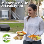 Raj Palm Leaf Plates [400-Pack] 10" Square Plates like Bamboo plates Disposable, Strong, Decorative Compostable Tableware for wedding, Lunch, Dinner, Birthday, Camping, Outdoor BBQ, Picnic…