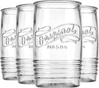 Glaver's Glass Tumbler Drinking Glasses Set of 4 – Genuine Artisan-Made Vintage Italian Original Mason – Elegant 20 Oz Clear Tumbler Glassware Set for Refreshing Drinks, Beverages, Iced Tea.