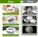 ROTTOGOON Collapsible Colander Set with Strainer Bowl, 2 in 1 Fruit Washing Basket with Strainer, 5 + 3 QT Plastic Colanders for Kitchen, Foldable Double Layered Colanders Bowl for Vegetable, Grey