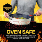 Guy Fieri's Flavortown 15-Piece Ceramic Cookware Set, Nonstick Pots and Pans for Cooking, Easy-Clean Kitchen Cookware, Made without PFAS PTFE PFOA, Induction Compatible, Dishwasher Safe, Blue & White