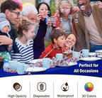 12-Pack Premium Plastic Tablecloth 54in. x 108in. Rectangle Table Cover - Dark Blue