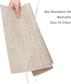 Myir JUN Placemats Set of 8, Vinyl Woven Placemats Place Mats Indoor Set of 8 Washable Table Mats Non-Slip Place mats for Dining Table (Beige, Set of 8)