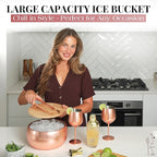 Gusto Nostro 4.1L Insulated Ice Bucket with Lid and Tongs, Double Wall Stainless Steel Ice Bucket Large, BPA Free Ice Bucket for Cocktail Bar, Keeps Champagne, Wine, Beer Chill for Parties (Rose)