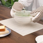 Myir JUN Placemats Set of 6, Vinyl Woven Placemats Place Mats Indoor Washable Table Mats Non-Slip Place mats for Dining Table (B-White, Set of 6)