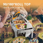 ROVSUN Roll Top Chafing Dish Buffet Set,NSF 9 Quart Rectangular Stainless Steel Chafer for Catering,Buffet Servers and Warmers Set with Glass Window for Wedding, Parties, Banquet, Events,2 Half Size