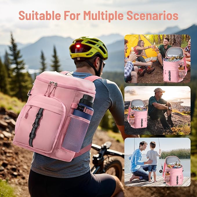 Cooler Backpack, Lightweight and Large Capacity Soft Backpack Cooler, Leak Proof Cooler Bag for Men Women