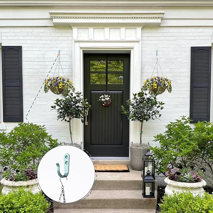 20PCS Heavy Duty Metal Wall Hooks, Coat Hooks for Hanging - Single Prong with 40 Screws (Coats Towels Backpacks) - Light Blue