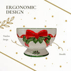 Spode Christmas Tree 6-Inch Ribbon Nut Bowl - Decorative Serving Bowl for Candies, Nuts, Desserts - Ideal for Holiday Entertaining & Festive Table Decor - Earthenware with Iconic Christmas Tree Design
