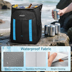 ANILD 30 Cans Cooler Backpack Soft Insulated Leak Proof for Men and Women, 2 Insulated Compartments Portable Backpack for Travel, Camping, Beach and Picnic