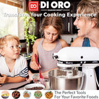 DIORO Silicone Mixing & Serving Spoons - Large Heat-Resistant Non Stick Utensils Big Solid & Slotted Basting & Stirring Spoons - Dishwasher Safe (2pc, Red)