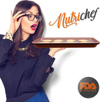 NutriChef 2-Piece Nonstick Cookie Sheets for Baking - Premium Medium & Large Size Baking Sheet Set - Thick Carbon Steel Bakeware Trays - Dishwasher Safe, Rose Gold