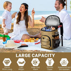 Cooler Backpack, Lightweight and Soft Backpack Cooler for Men Women, Insulated Lunch Bag for Camping Traveling Hiking