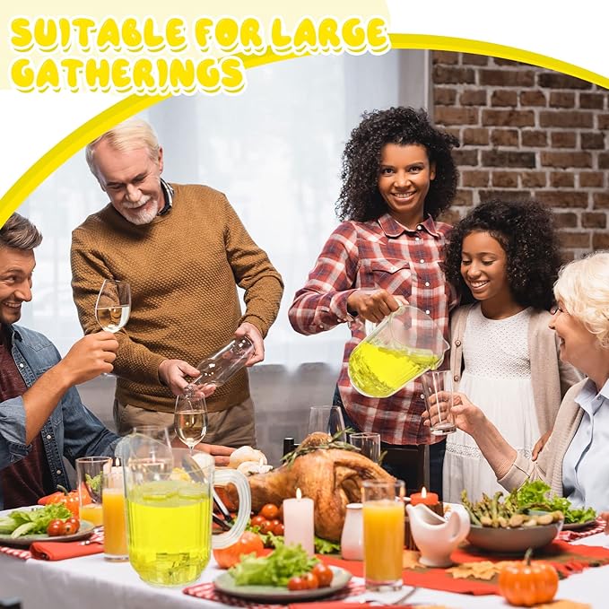 Tessco for you 20 Pcs Plastic Pitchers 60 Ounce Clear Restaurant Jug Large Water Pitcher Carafe Serve Milk Tea Juice Drink for Parties Container Dispenser Beer Jar