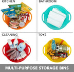 Tiawudi 2 Pack Snack Bowls (4.9L Large), Plastic Serving Bowls for Party, Large Bowls with Handles for Kitchen, Fruit, Cereal, Candy, Salad and Chip, Microwave Safe