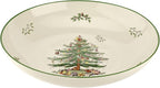 Spode Christmas Tree Collection Pasta Bowl - Large 13-Inch Serving Bowl, Dishwasher, Microwave, and Freezer Safe, Made of Porcelain, Serveware, Christmas Tree Design, Green/Beige