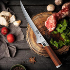 Fillet Knife 7 Inch, Japanese High-carbon Steel Boning Knife for Meat Chicken Cutting, Razor Sharp Fish Fillet Knives with Ergonomic Red Sandalawooden Handle