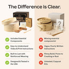 Cooking Gift Set Co. Bamboo Steamer Basket Soup Dumpling Kit - 2 Tier 8-Inch Dumpling Steamer for Cooking with Agar Agar, Roller, Spoon, Liners, Recipes & Step-by-Step Video (6-Piece Set)