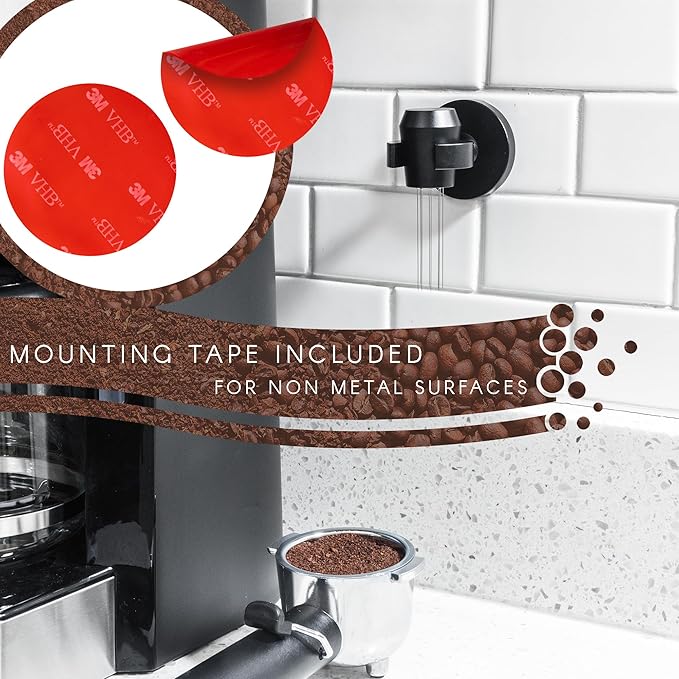 WDT Tool Espresso with Magnetic Mount for easy, clutter-free storage. 8 Needle Espresso Distribution Tool in sleek aluminum. WDT Espresso Distributor comes in a Gift Ready Box.
