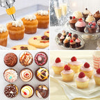 JAYVAR Dessert Decorating Syringe Set, Cake Decorating Kit, Stainless Steels Frosting Piping Kit for Cupcake Decoration with 6 Piping Nozzles, Cake Decorating Gun for Frosting Cream to Make Cupcakes