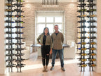 Ultra Wine Racks Floor-to-Ceiling Mount Display (1 Side, Triple Deep, Black, Holds 63 Wine Bottles) - Modern Metal Wine Storage for Wine Cellars, Home Bars, Kitchens, and Dining Rooms