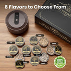 Vintage Electric Whiskey Smoker Kit with 8 Wood Chip Flavors – Rechargeable Whiskey Smoker with Built-in Ignition, Fuel-Free – For Men, Dad, Husband on Special Occasions – Wood Grain Design