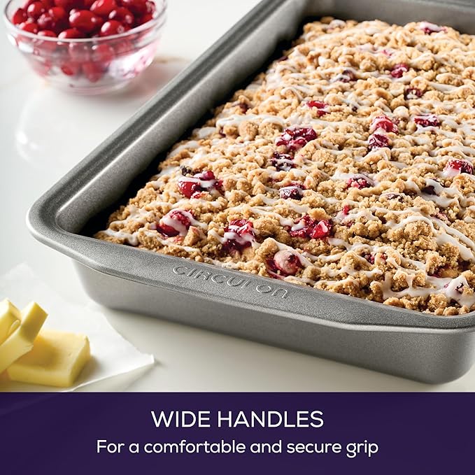 Circulon Nonstick Bakeware Rectangle Baking Pan / Cake Pan, 9 Inch x 13 Inch, Gray