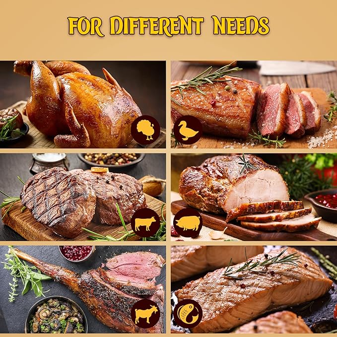 Turkey Baster, Stainless Steel Baster for Cooking with Marinade Injectors Syringe, Basting Brush, Thick Cleaning Brush & Thin Cleaning Brush