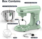 Electric Stand Mixer,10 Speeds Tilt-Head Food Mixer, 3-IN-1 Kitchen Mixer for Daily Cooks with 6 QT Bowl,Dough Hook, Beater, Whisk (Agave Green)