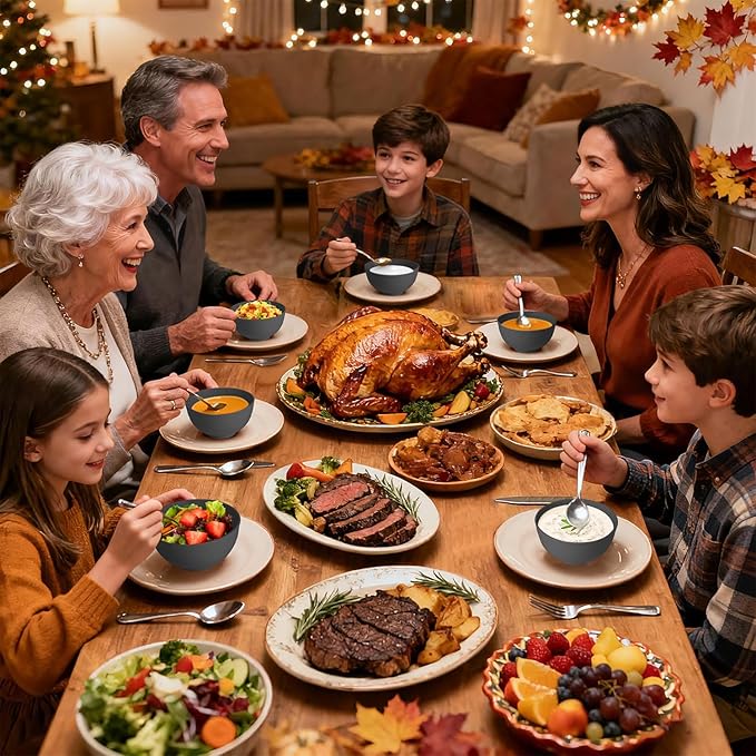 Homienly Wheat Straw Small Bowls, Dessert Bowls for Kitchen, Camping, Party, Unbreakable Mini Bowl Set of 8, 10 OZ Microwave and Dishwasher Safe Appetizer Bowl,Yogurt Bowls Set (Dark Grey)