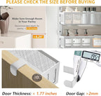 8-Tier Over The Door Pantry Organizer with Mesh Baskets, Adjustable & Stable Hanging Spice Rack for Kitchen, Bathroom, Bedroom, and Baby Essentials Storage (16" W 8-Tiers, White)