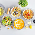 vancasso Bonbon Pasta Bowls Set of 6, 38 Oz Ceramic Salad Bowls, Wide and Shallow Bowls Set, Large Serving Bowls for Kitchen, Beige