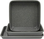 casaWare 3pc Ultimate Series Commercial Weight Toaster Oven Bakeware Set (Silver Granite)